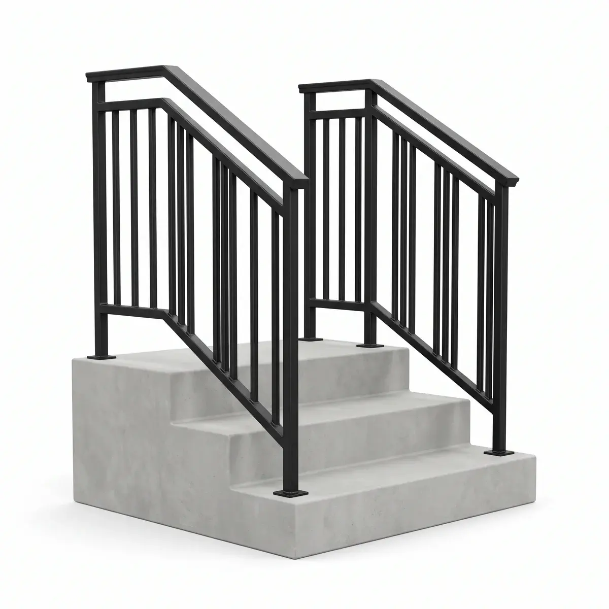 Balustradă de scară cu perechi de bare verticale subțiri, Timișoara