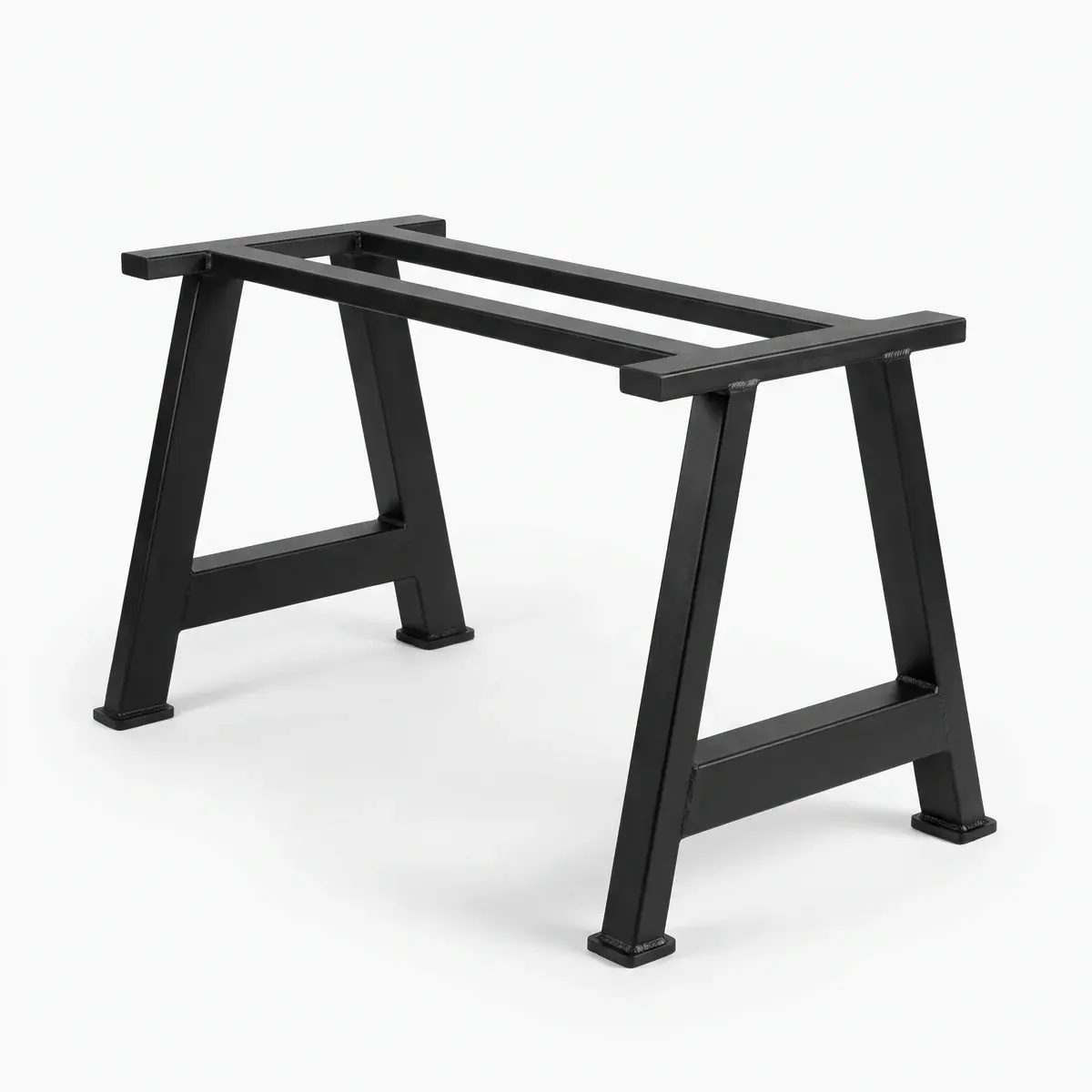 Set picioare de masă metalice în formă de A cu traversă, negru mat