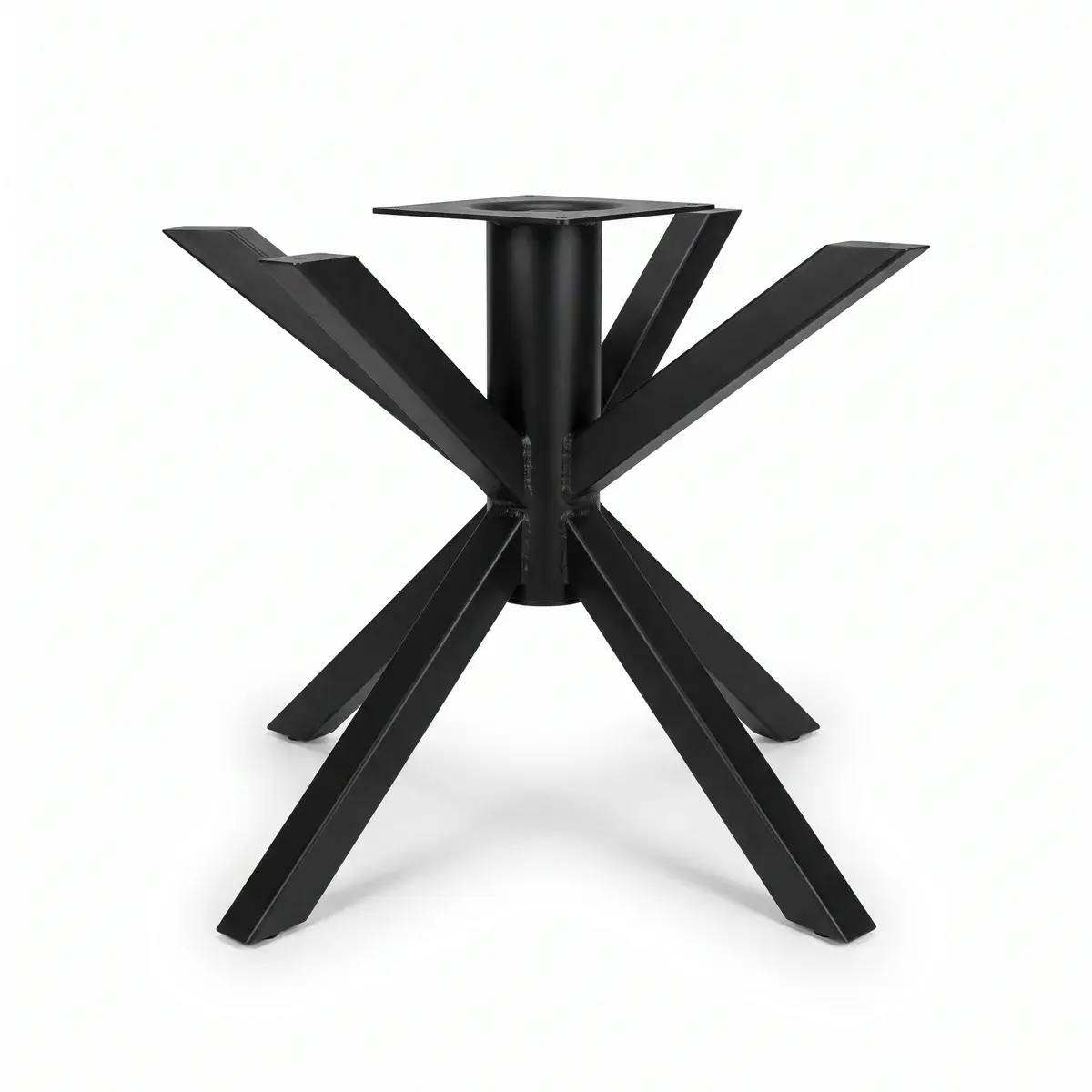 Bază centrală de masă cu patru brațe metalice, model spider, negru mat