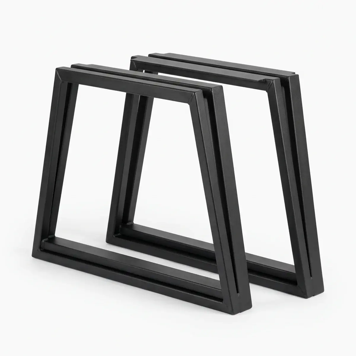 Set picioare de masă din metal în formă de trapez, negru mat, la comandă