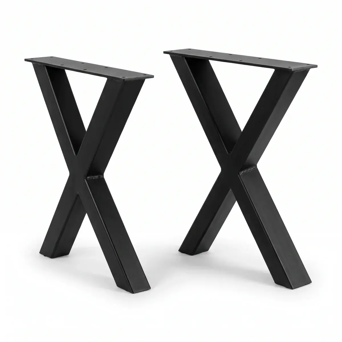 Set picioare de masă din metal model X negru mat, stil industrial, la comandă