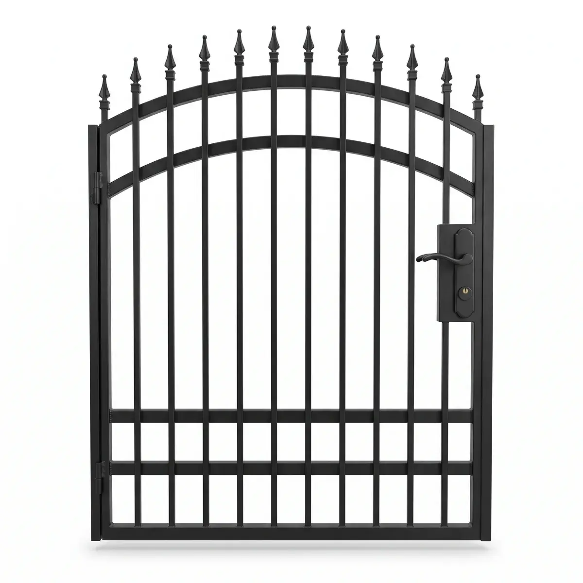 Portiță pietonală metalică cu arc superior și bare verticale, Timișoara